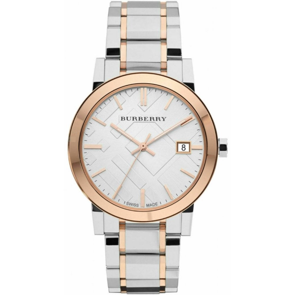 Burberry The City White Dial Two Tone Stainless Steel Strap Watch for Women - BU9006 Watches Burberry   