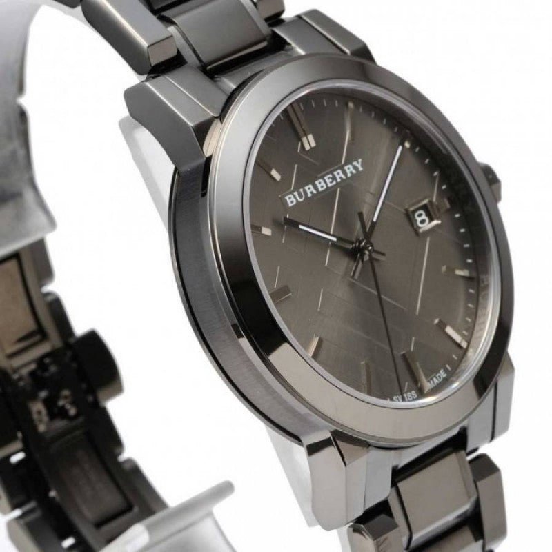 Burberry The City Gunmetal Dial Stainless Steel Strap Watch for Men - BU9007 Watches Burberry   