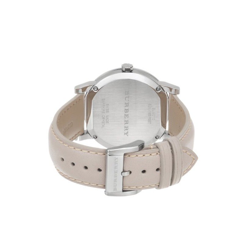 Burberry The City Silver Dial Beige Leather Strap Unisex Watch - BU9010 Watches Burberry   