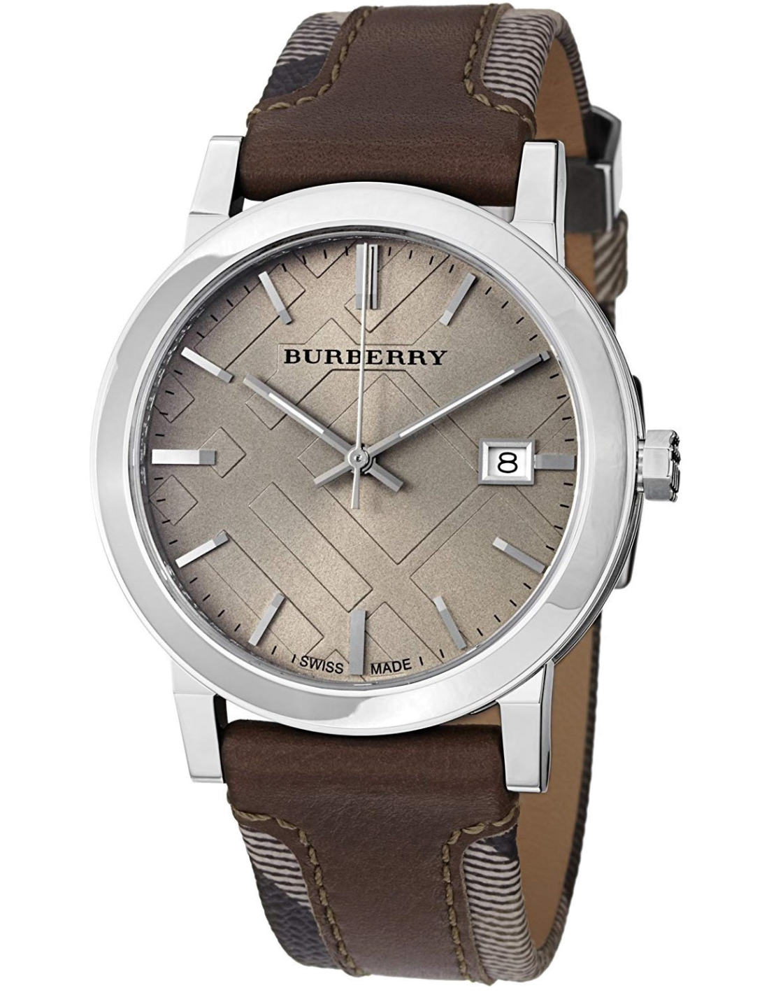 Burberry The City Grey Dial Leather Strap Watch for Men - BU9020 Watches Burberry   