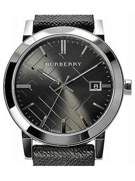 Burberry Heritage Grey Dial Black Leather Strap Watch for Men - BU9024 Watches Burberry   