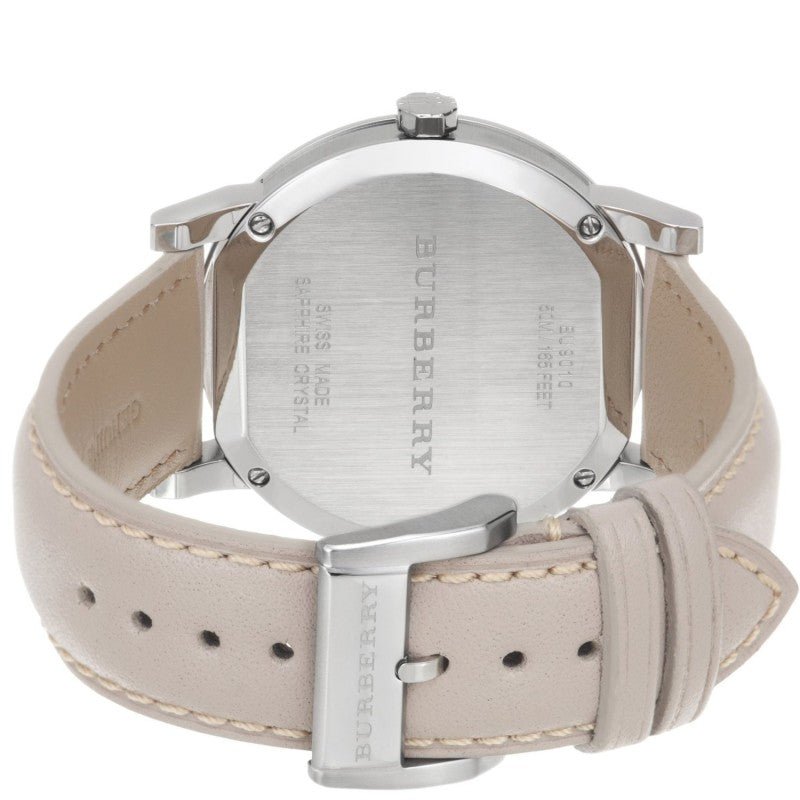 Burberry The City Silver Dial Beige Leather Strap Unisex Watch - BU9010 Watches Burberry   