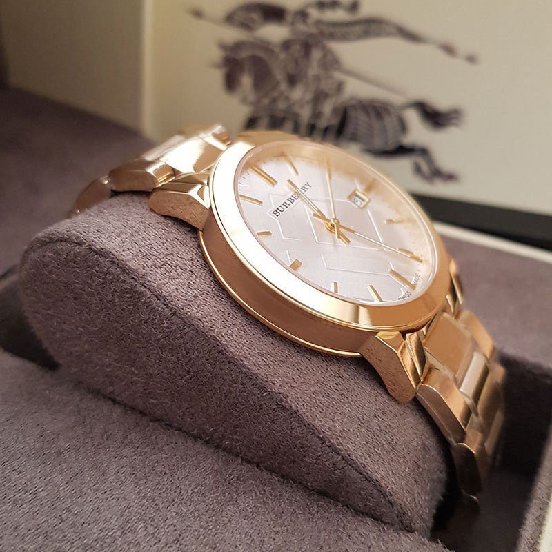 Burberry The City Silver Dial Gold Stainless Steel Strap Unisex Watch - BU9003 Watches Burberry   