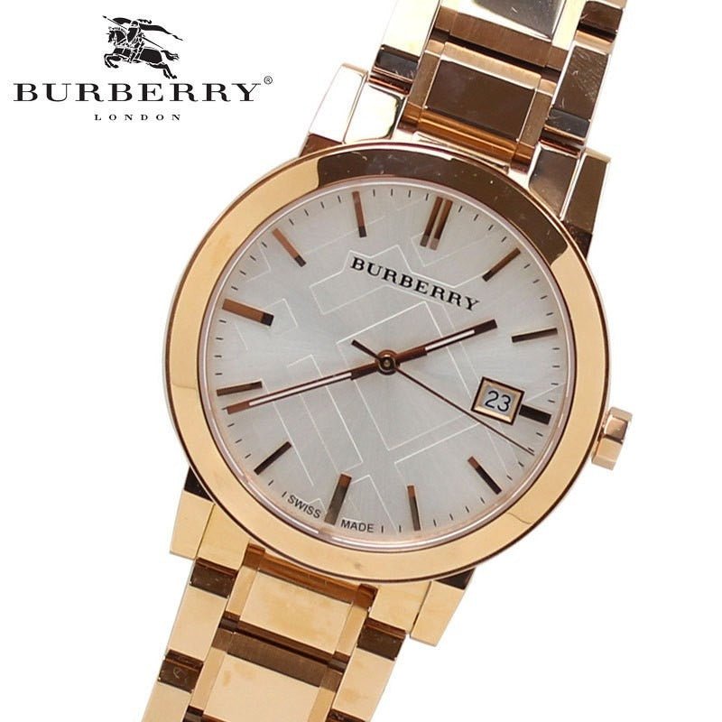 Burberry The City White Dial Rose Gold Stainless Steel Strap Watch for Women - BU9004 Watches Burberry   