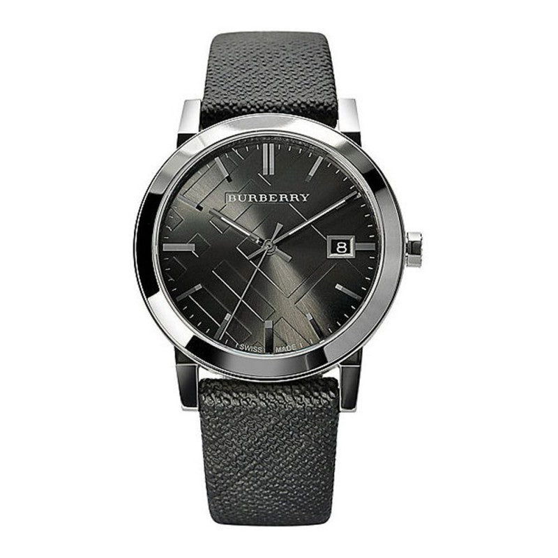 Burberry Heritage Grey Dial Black Leather Strap Watch for Men - BU9024 Watches Burberry   