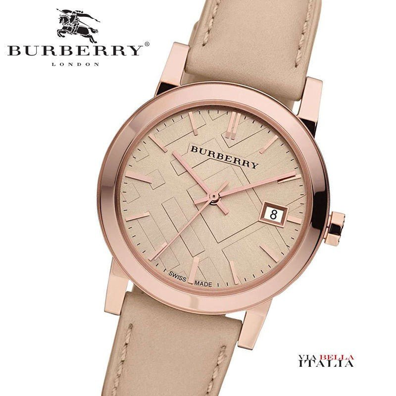 Burberry The City Beige Tan Dial Tan Leather Strap Watch for Women - BU9014 Watches Burberry   