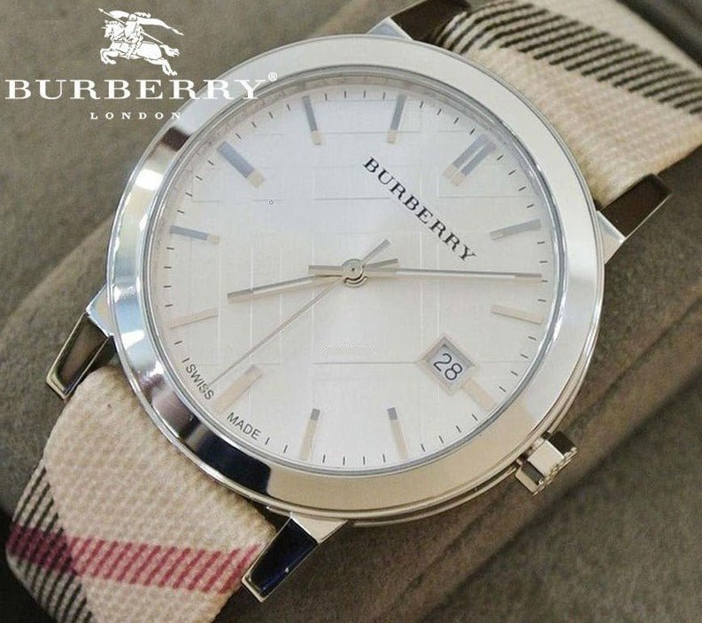 Burberry The City Nova Silver Dial White Leather Strap Watch for Women - BU9022 Watches Burberry   