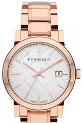 Burberry The City White Dial Rose Gold Stainless Steel Strap Watch for Women - BU9004 Watches Burberry   