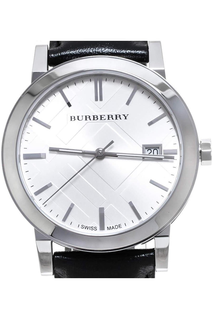 Burberry The City White Dial Black Leather Strap Watch for Men - BU9008 Watches Burberry   