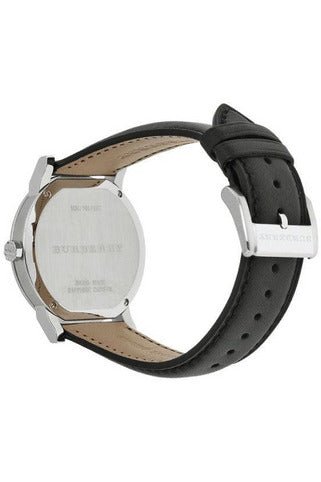 Burberry The City White Dial Black Leather Strap Watch for Men - BU9008 Watches Burberry   