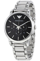 Emporio Armani Luigi Black Dial Silver Stainless Steel Watch For Men - AR1894 Watches Emporio Armani   