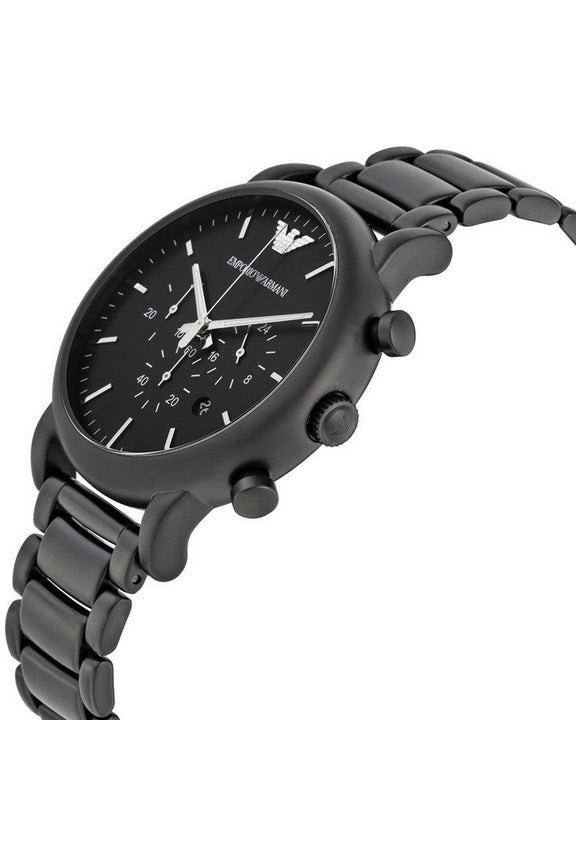 Emporio Armani Luigi Chronograph Black Dial Black Stainless Steel Watch For Men - AR1895 Watches Emporio Armani   