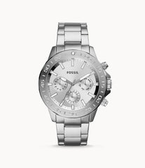 Fossil Bannon Multifunction Chronograph Grey Dial Gray Steel Strap Watch for Men - BQ2491 Watches Fossil   