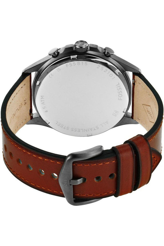 Fossil Forrester Chronograph Black Dial Brown Leather Strap Watch for Men - FS5815 Watches Fossil   