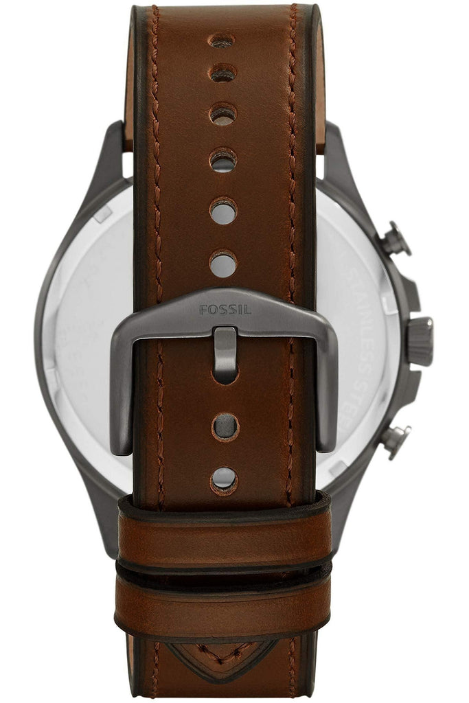 Fossil Forrester Chronograph Black Dial Brown Leather Strap Watch for Men - FS5815 Watches Fossil   