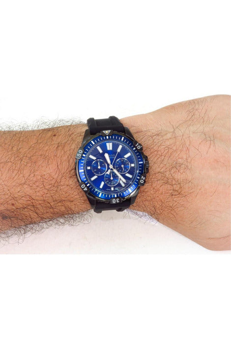 Fossil Garrett Chronograph Blue Dial Black Rubber Strap Watch for Men - FS5695 Watches Fossil   