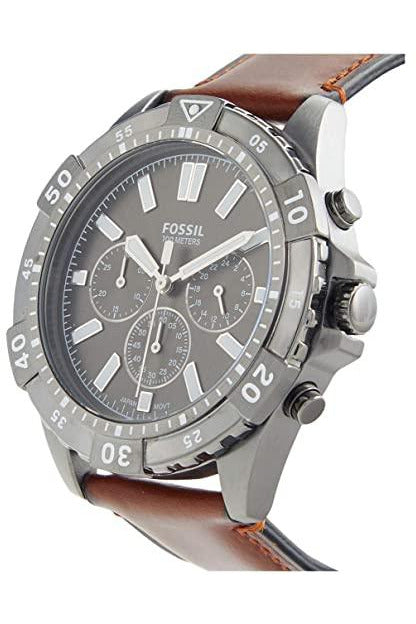 Fossil Garrett Chronograph Grey Dial Brown Leather Strap Watch for Men - FS5770 Watches Fossil   