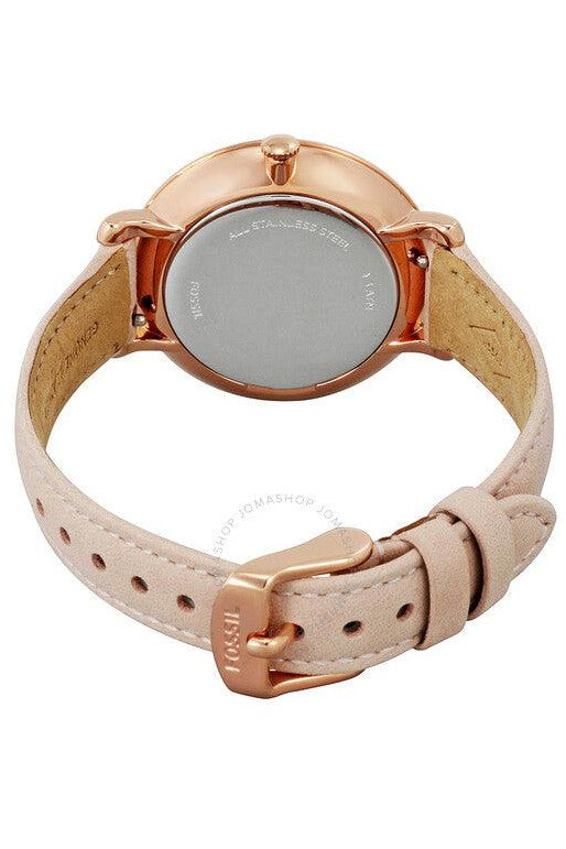 Fossil Jacqueline White Dial Pink Leather Strap Watch for Women - ES3988 Watches Fossil   