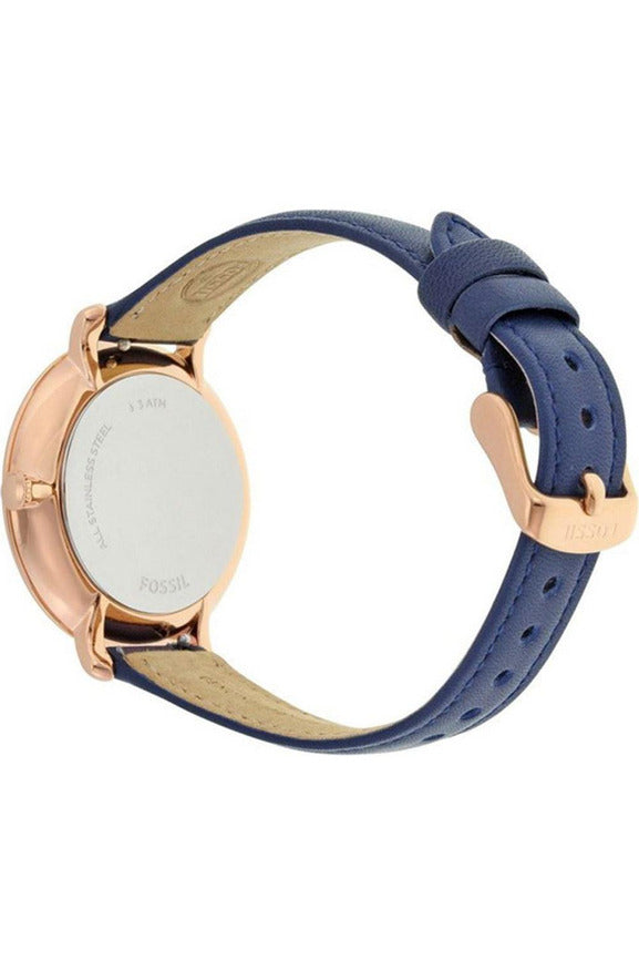 Fossil Jacqueline White Dial Blue Leather Strap Watch for Women - ES3843 Watches Fossil   