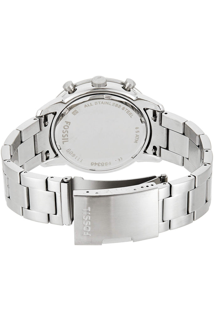 Fossil Townsman White Dial Silver Steel Strap Watch for Men - FS5346 Watches Fossil   