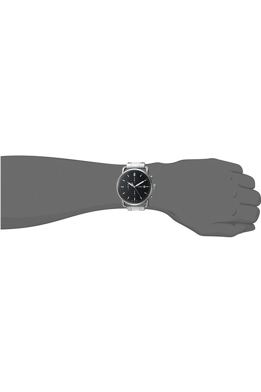 Fossil The Commuter Black Dial Silver Steel Strap Watch for Men - FS5391 Watches Fossil   