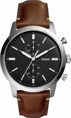 Fossil Townsman Chronograph Black Dial Brown Leather Strap Watch for Men  - FS5280 Watches Fossil   