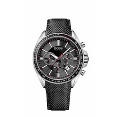 Hugo Boss Driver Black Dial Black Nylon Strap Watch for Men -1513087 Watches Hugo Boss   