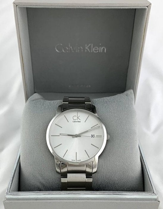 Calvin Klein City Silver Dial Silver Steel Strap Watch for Men - K2G2G146 Watches Calvin Klein   