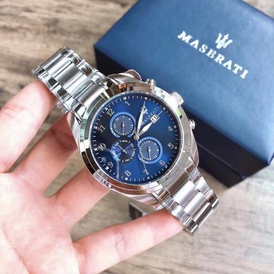 Maserati Traguardo Blue Dial 45mm Stainless Steel Watch For Men - R8853112505 Watches Maserati   