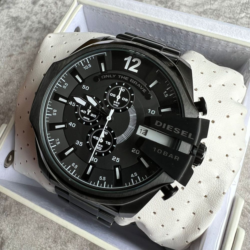 Diesel Mega Chief Chronograph Black Stainless Steel Watch For Men - DZ4283 Watches Diesel   