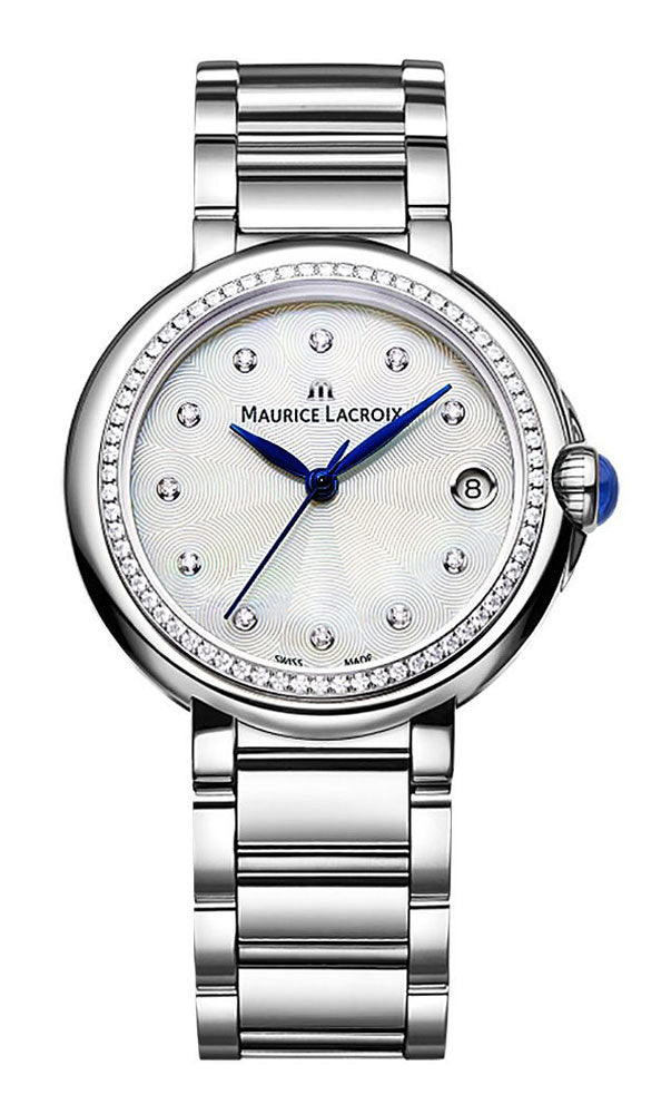 Maurice Lacroix Fiaba Diamonds Mother of Pearl Dial Silver Steel Strap Watch for Women - FA1004-SD502-170-1 Watches Maurice Lacroix   