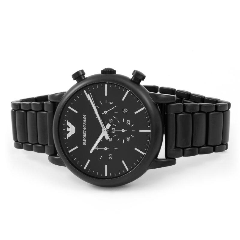 Emporio Armani Luigi Chronograph Black Dial Black Stainless Steel Watch For Men - AR1895 Watches Emporio Armani   