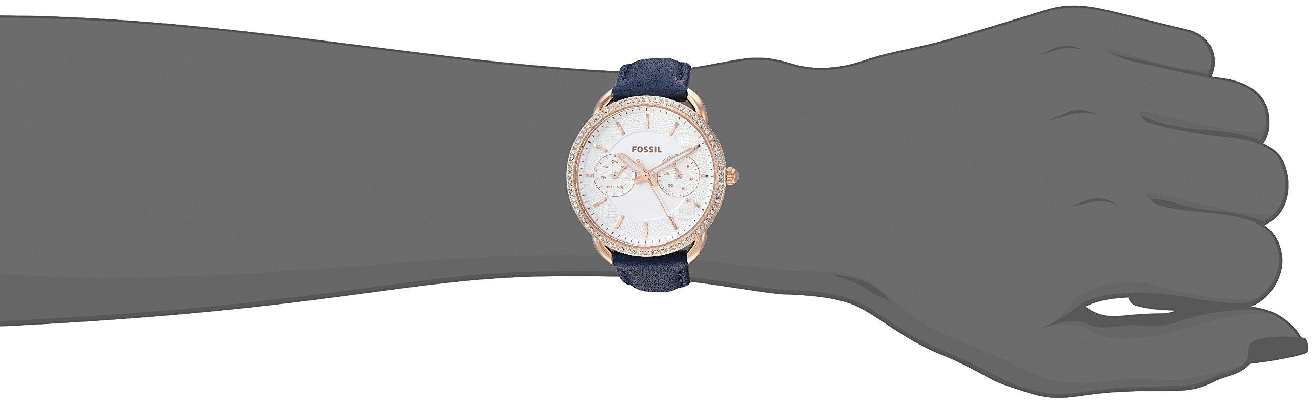 Fossil Jacqueline White Dial Blue Leather Strap Watch for Women - ES4291 Watches Fossil   