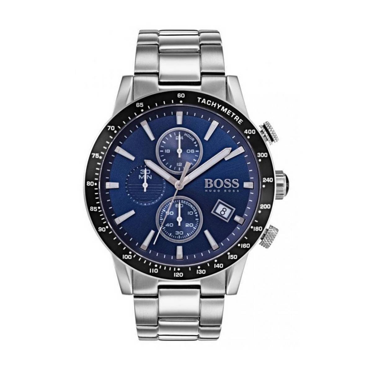 Hugo Boss Rafale Quartz Blue Dial Silver Steel Strap Watch for Men - 1513510 Watches Hugo Boss   