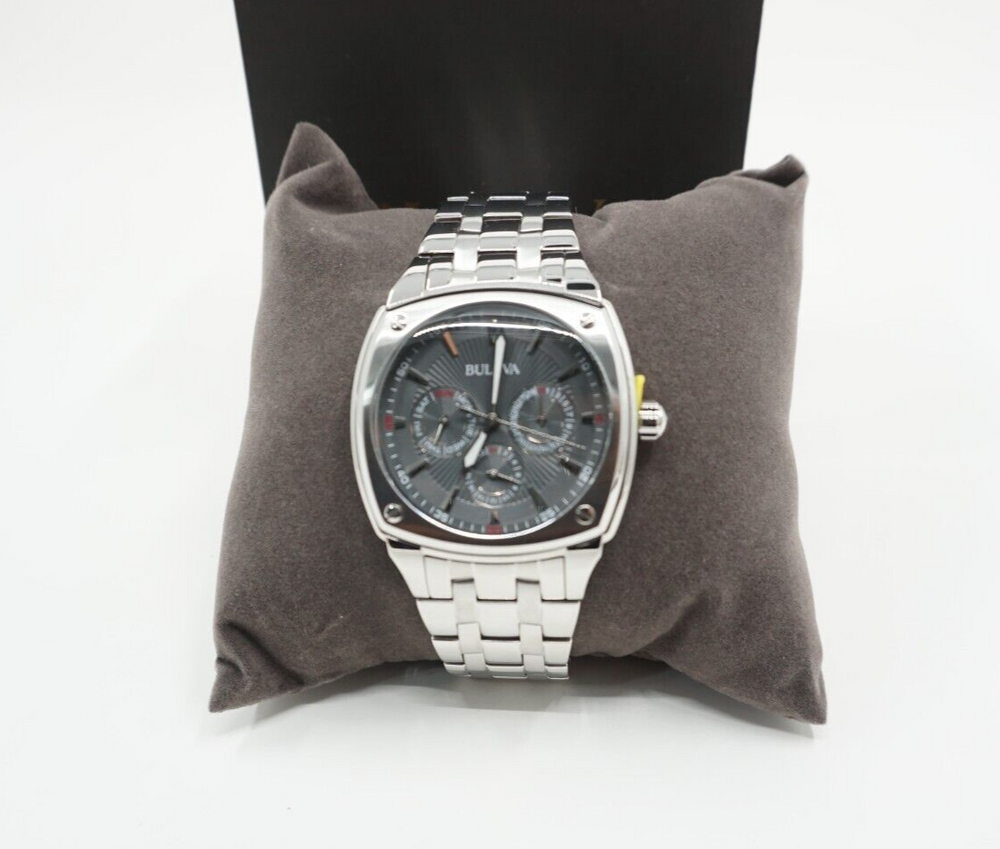 Bulova Classic Collection Multifunction Grey Dial Silver Steel Strap Watch for Men - 96C148 Watches Bulova   