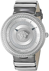 Versace V Metal Icon Silver Dial Silver & Grey Strap Watch for Women - VLC120016 Watches Versace   