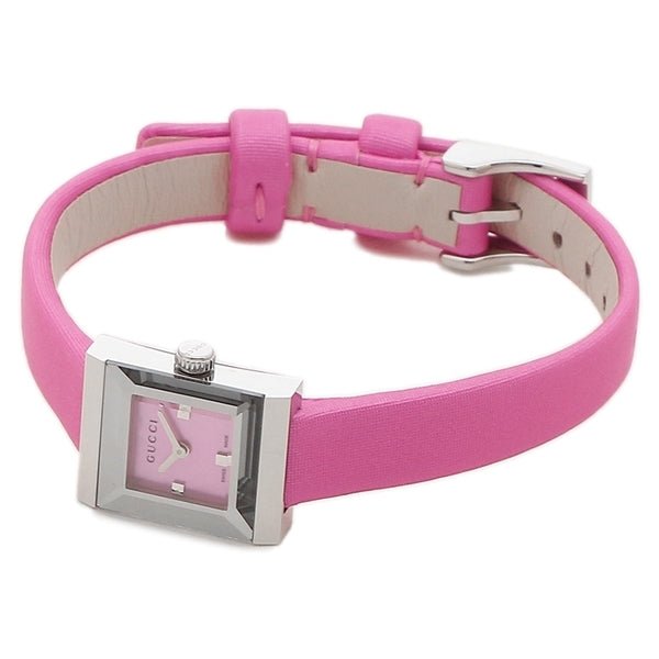 Gucci G-Frame Square Fuchsia Mother of Pearl Dial Fuchsia Leather Strap Watch For Women - YA128533 Watches Gucci   