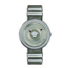 Versace V Metal Icon Silver Dial Silver & Grey Strap Watch for Women - VLC120016 Watches Versace   