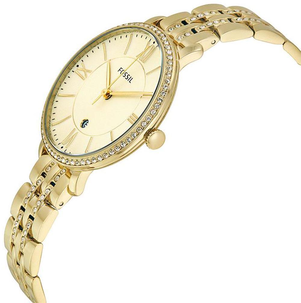 Fossil Jacqueline Gold Dial Gold Steel Strap Watch for Women - ES3547 Watches Fossil   