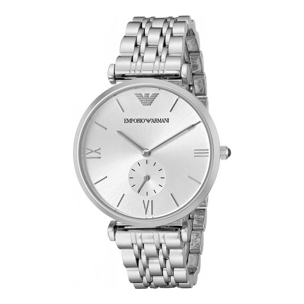 Emporio Armani Classic Silver Dial Stainless Steel Watch For Men - AR1819 Watches Emporio Armani   