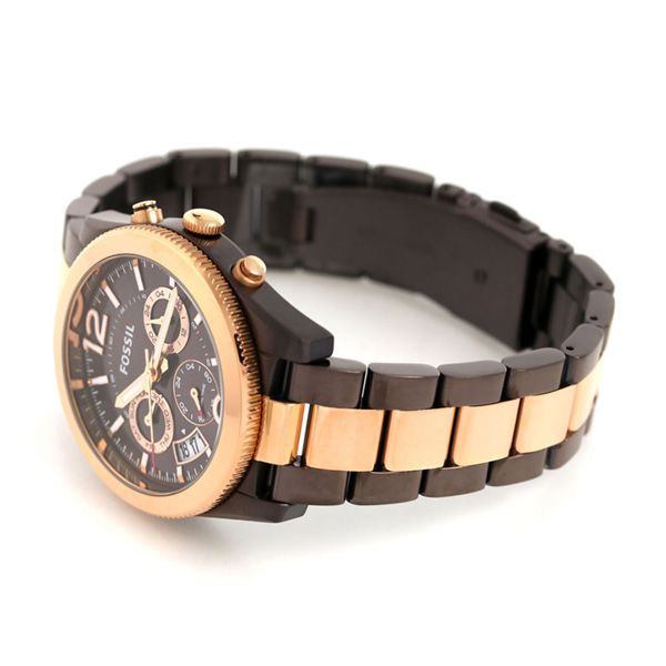 Fossil Perfect Boyfriend Multifunction Brown Dial Two Tone Steel Strap Watch for Women - ES4284 Watches Fossil   