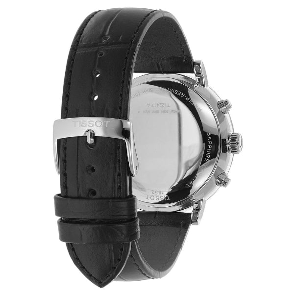 Tissot Carson Premium Chronograph Black Dial Black Leather Strap Watch For Women - T122.417.16.051.00 Watches Tissot   