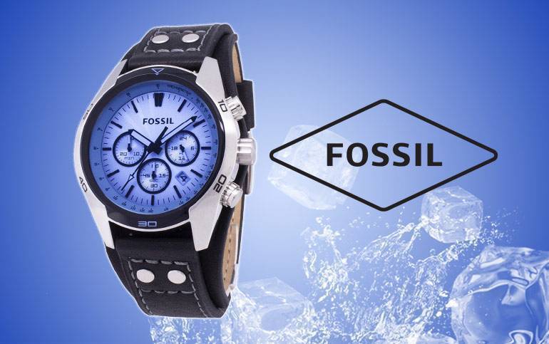 Fossil Coachman Chronograph Blue Dial Black Leather Strap Watch for Men - CH2564 Watches Fossil   