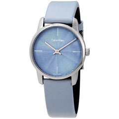 Calvin Klein City Blue Dial Blue Leather Strap Watch for Women - K2G231VN Watches Calvin Klein   