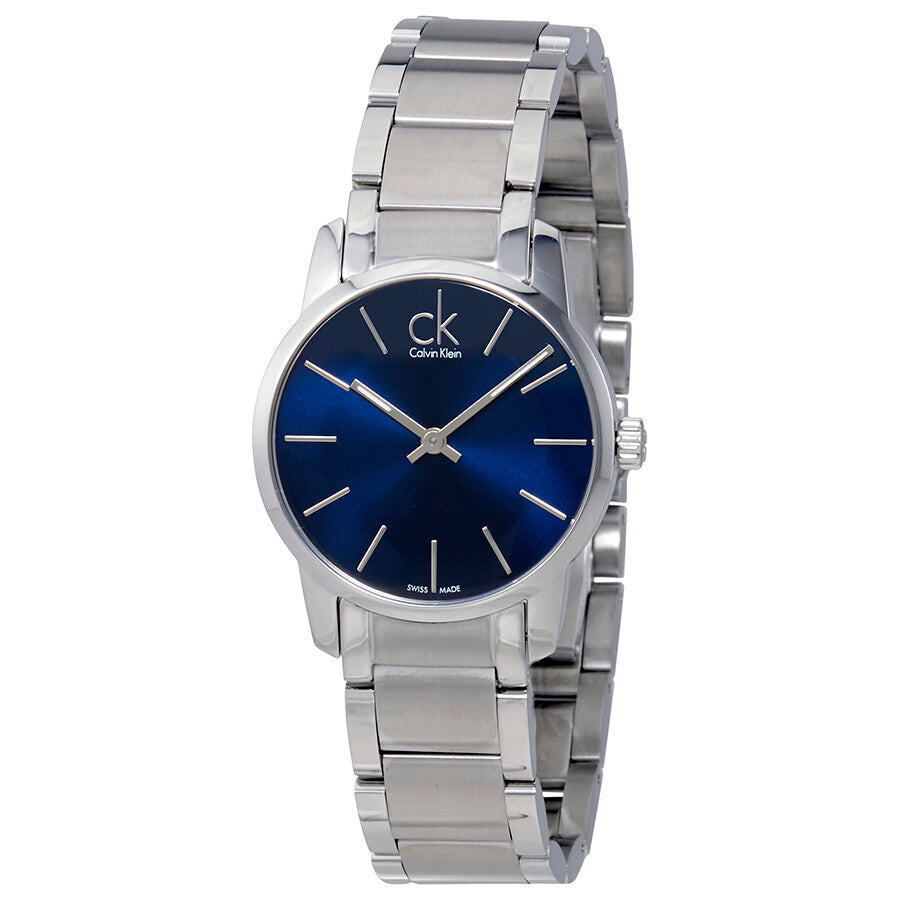 Calvin Klein City Blue Dial Silver Steel Strap Watch for Women - K2G2314N Watches Calvin Klein   