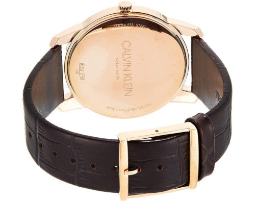 Calvin Klein City White Dial Brown Leather Strap Watch for Men - K2G21629 Watches Calvin Klein   