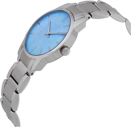 Calvin Klein City Mother of Pearl Blue Dial Silver Steel Strap Watch for Women - K2G2314X Watches Calvin Klein   