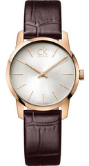 Calvin Klein City White Dial Brown Leather Strap Watch for Men - K2G21629 Watches Calvin Klein   