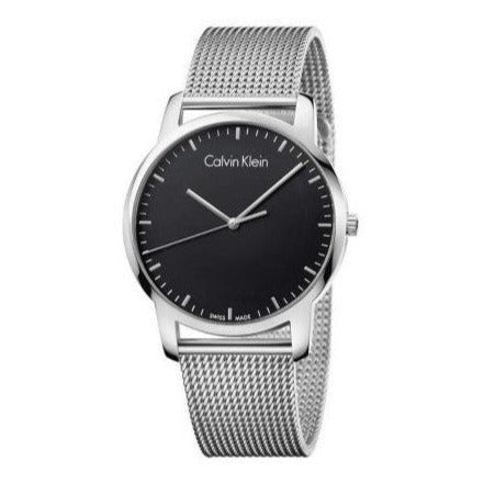 Calvin Klein City Chronograph Black Dial Silver Mesh Bracelet Watch for Men - K2G2G121 Watches Calvin Klein   