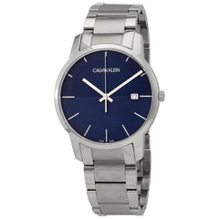 Calvin Klein City Blue Dial Silver Steel Strap Watch for Men - K2G2G14Q Watches Calvin Klein   